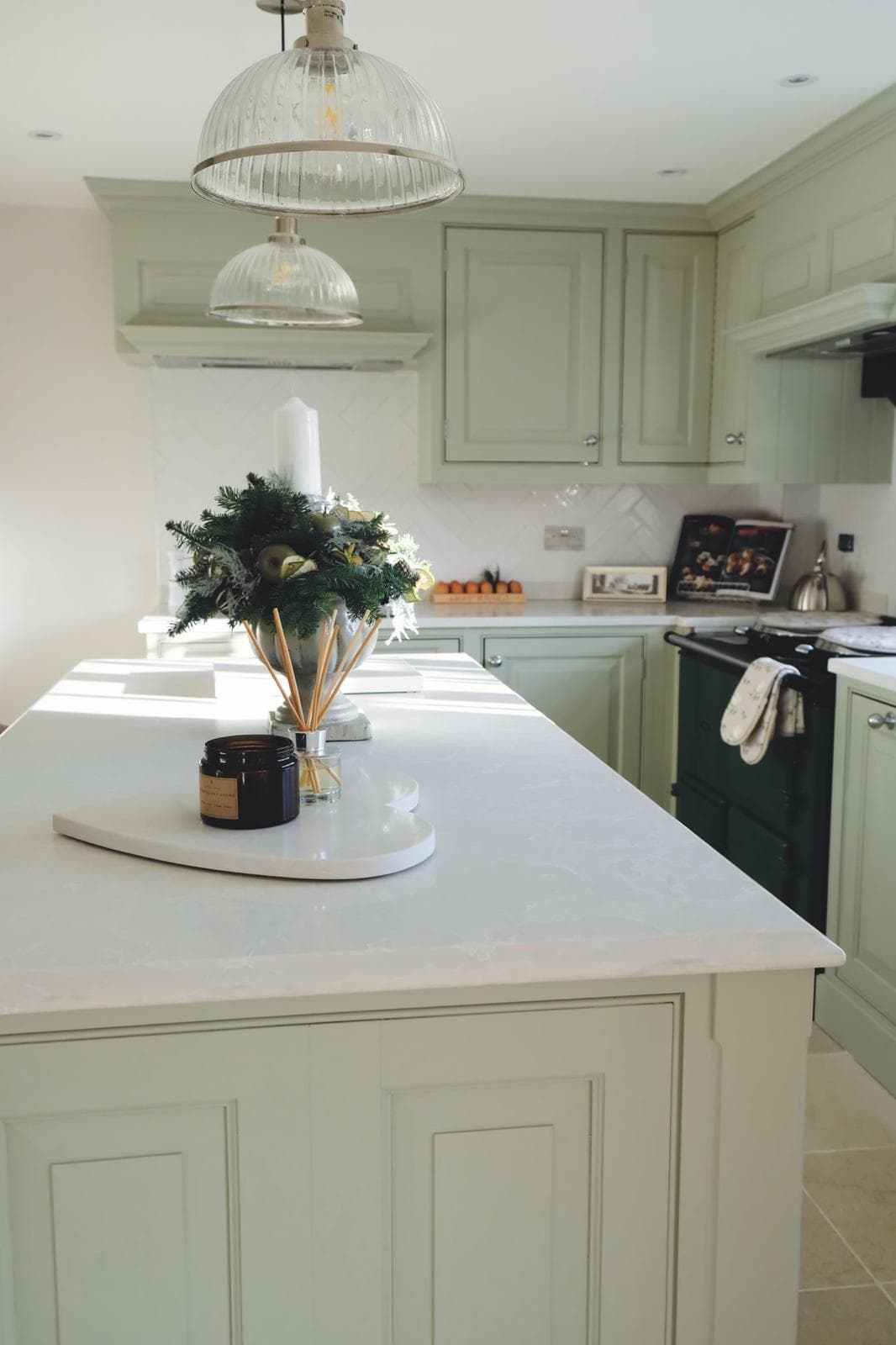 the sage in-frame kitchen with the island